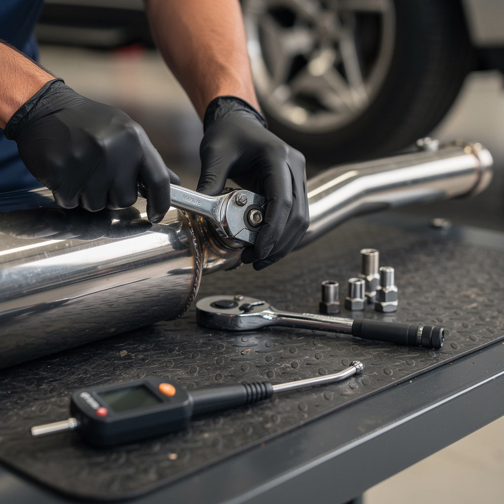 Vinh Phat Auto Repair & Muffler technician performing a smog check and tire service in San Diego